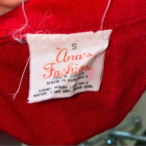 Vintage Retro Embroidered Hem Wrap Skirt Boho Indie Size Small Red and White - Picture 7 of 7